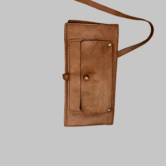 Handmade Taupe Leather Wallet with Fern Leaf Print - Picture 6 of 7